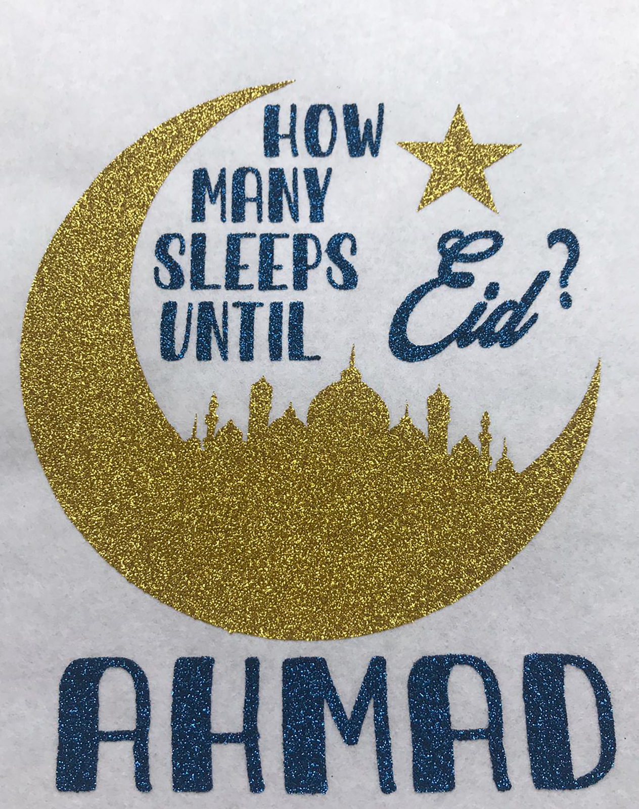 Personalised Ramadan/How many sleeps until Eid Sparkly Printed Cotton Pyjamas, Gift PJ HMS
