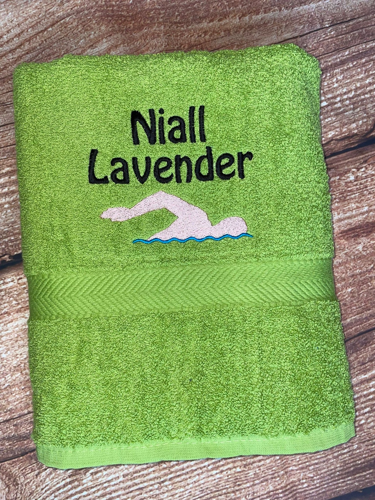 Embroidered Personalised Swimming or Sports Towel.  Ideal kids gift // swimmer
